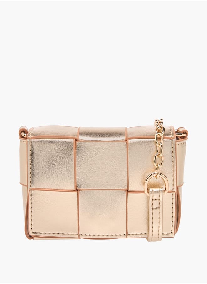 Flora Bella By Shoexpress Girls Textured Crossbody Bag With Detachable Strap And Flap Closure  - Image 1