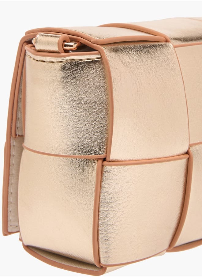 Flora Bella By Shoexpress Girls Textured Crossbody Bag With Detachable Strap And Flap Closure  - Image 5