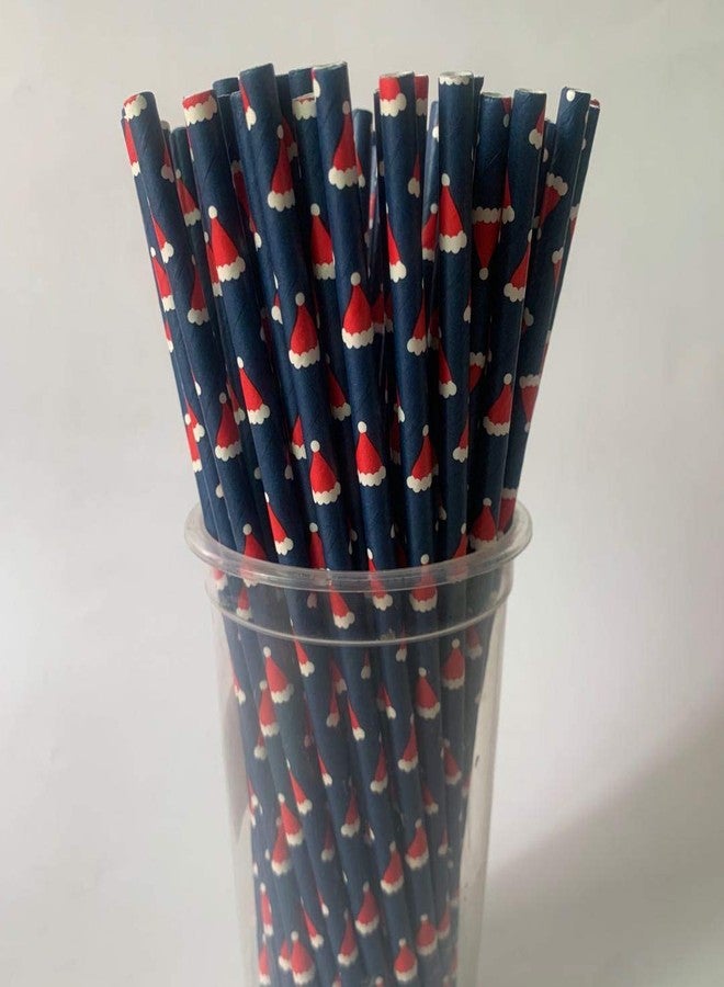 Shuiniba مصاصات ورقية شوانيبا لعيد الميلاد، مصاصات شرب ورقية مخططة قابلة للتحلل لعيد الميلاد للحفلات، الفعاليات والحرف، زينة حفلات استقبال المواليد 7.75 بوصة، 100 عبوة - ملونة - Image 5