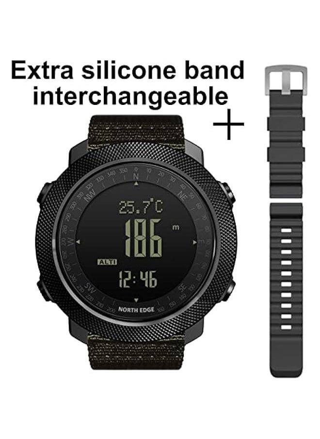 Arabest - Green North Edge Apache Tactical Sports Men's Watch with Compass, Digital Tracker, and Durable Band - Image 1