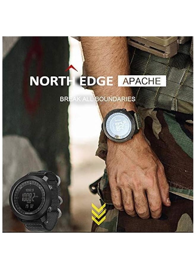 Arabest - Green North Edge Apache Tactical Sports Men's Watch with Compass, Digital Tracker, and Durable Band - Image 1