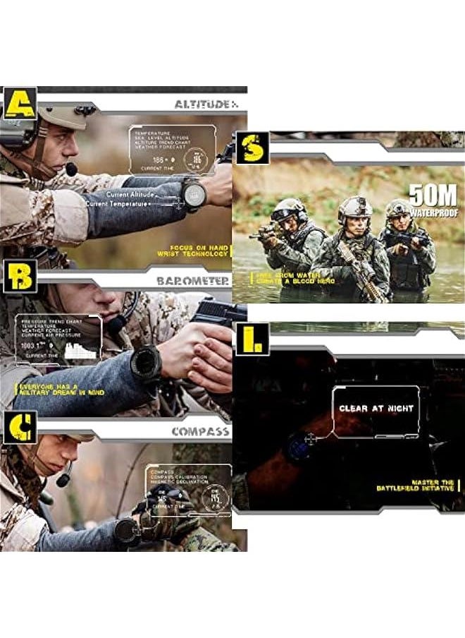 Arabest - Green North Edge Apache Tactical Sports Men's Watch with Compass, Digital Tracker, and Durable Band - Image 1