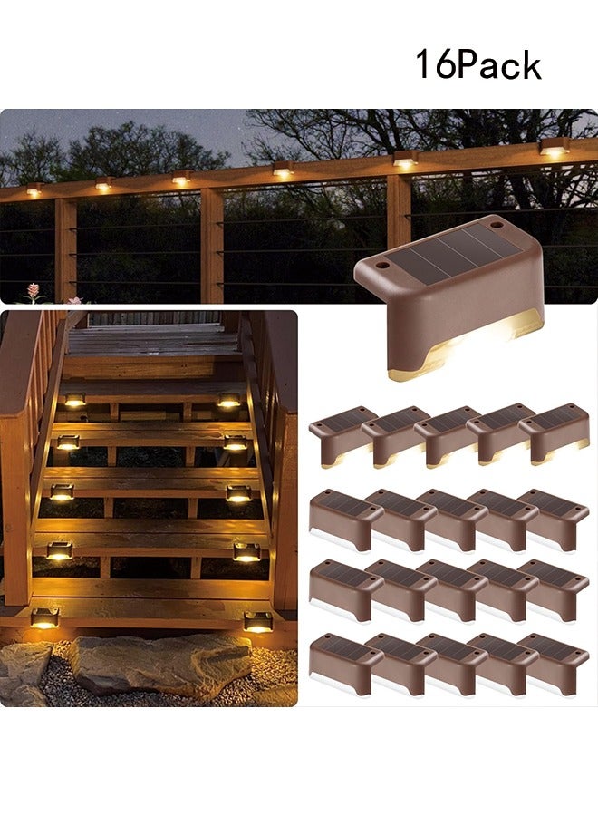 Generic Led Solar Deck Lights, 16 Pack Waterproof for Outdoor Stairs, Step, Fence, Railing, Yard and Patio (Warm White)  - Image 1