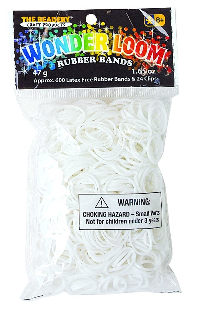 The Beadery - WonderLoom Bands, White - 600 Bands, 24 C-Clips - 7295073 - Image 5