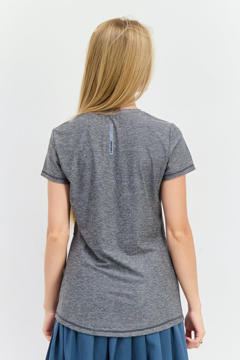 HEAD Women Sportswear Fit Short Sleeve Outdoor T-Shirt, Grey - Image 4