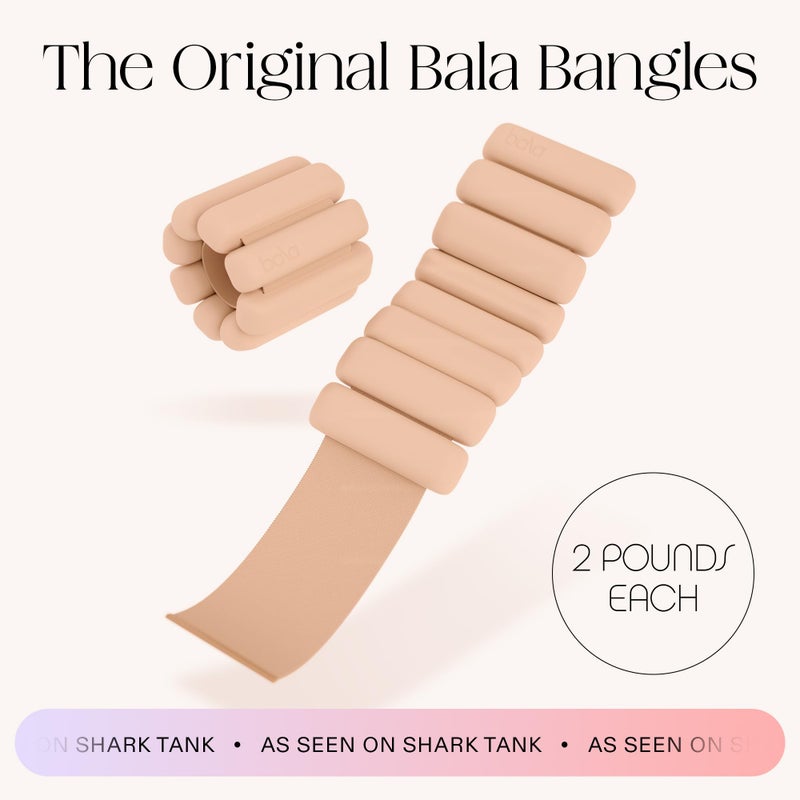 Bala Bangles Wrist & Ankle Weights for Women & Men - 2 lb Adjustable Weighted Bands - Soft Silicone Arm & Leg Weights for Pilates, Yoga, Walking, Barre, Home Workout & Strength Training Exercise - Image 2