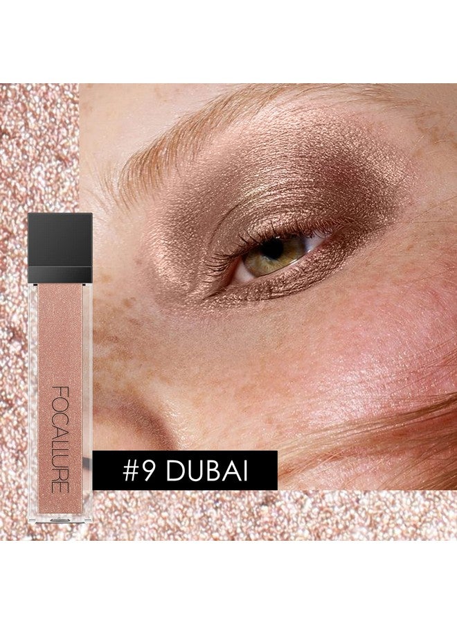 فوكالور ظلال عيون سائلة لامعة من فوكالور، قطعتان، ظلال عيون معدنية لامعة، مكياج عيون يدوم طويلًا ومقاوم للماء، هايلايتر ظلال عيون لامع سريع الجفاف عالي الصبغة، تيراميسو - Image 5