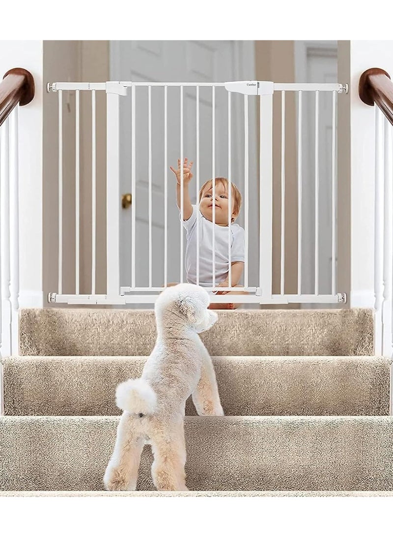 Baby Gate Auto Close Safety Baby Gate Stairs Safety Gate Safety Baby Gate for Stairs Doorways Perfect for Baby Toddlers and Pet Dogs-No Drilling Required (Secure Gate+30CM)  - Image 1