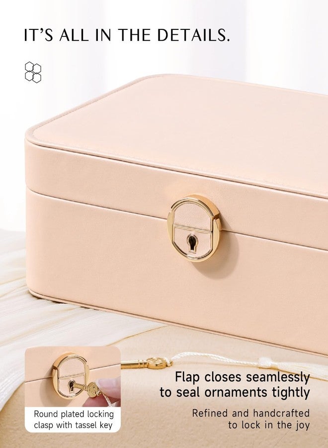 CASEGRACE 2-Layer Jewelry Box with Removable Tray, Portable Jewelry Organizer for Earrings Necklaces Rings, Gift for Women Girls on Birthday Valentine's Day (Amber powder) - Image 5