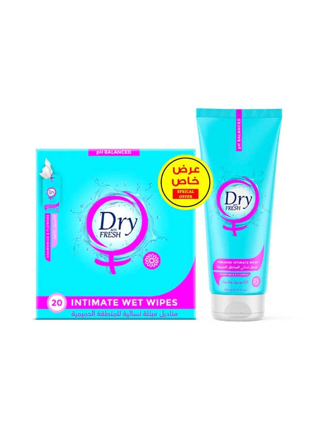 Dry - Feminine Wash Chamomile & Flower + Intimate Wet Wipes  Special Offer - Image 1