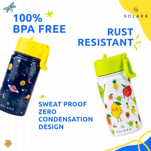 SOLARA Amazi Kids Insulated Water Bottle for Kids 450ml, Kids Water Bottle, Sipper Bottle for Kids, Thermosteel Kids Bottles, Stainless Steel Water Bottles for Kids, Straw Bottle for Kids, Fruit - Image 3