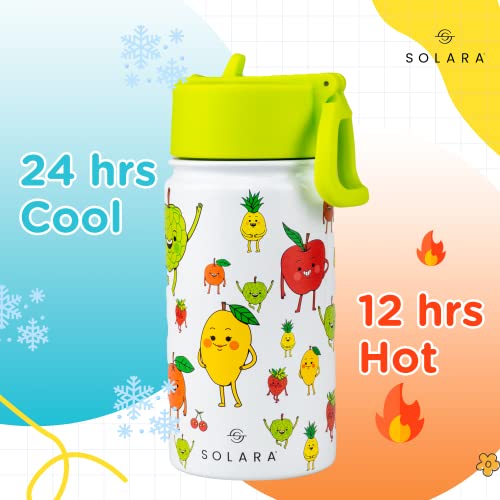 SOLARA Amazi Kids Insulated Water Bottle for Kids 450ml, Kids Water Bottle, Sipper Bottle for Kids, Thermosteel Kids Bottles, Stainless Steel Water Bottles for Kids, Straw Bottle for Kids, Fruit - Image 5