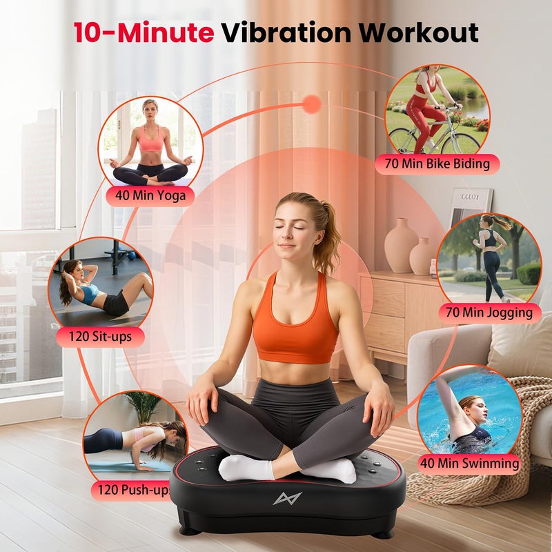 AXV Vibration Plate Fitness Platform Exercise Machine Vibrating Shaking Full Body Shaker Workout Vibrate Stand Shake Board Sport Gym for Weight Loss Fat Burner for Women Men - Image 2