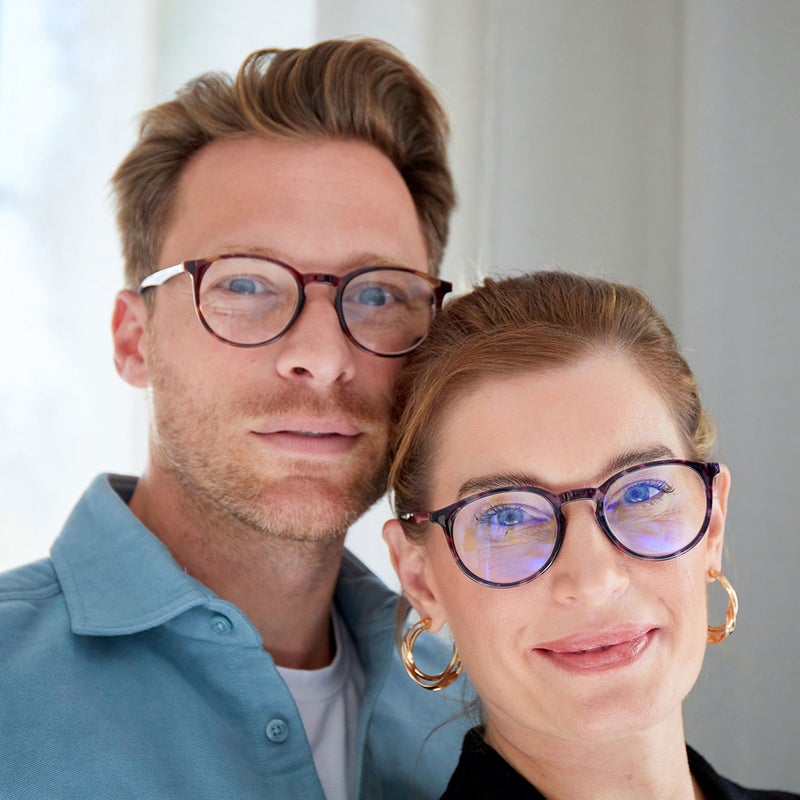 OPULIZE MET Blue Light Blocking Reading Glasses for Women Men - Slim Round Frame - Improve Sleep - Computer Gaming - Anti Glare - Spring Hinges - Clear +1.50 - Image 3