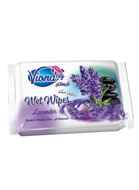 Wipes Wet Scented Lavender 15 Wipes