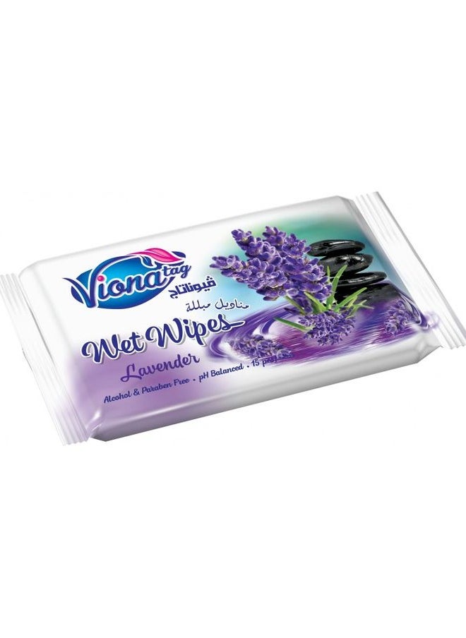Wipes Wet Scented Lavender 15 Wipes