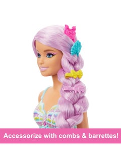 Barbie Barbie Long Fantasy Hair Mermaid Doll with Accessories  - Image 3