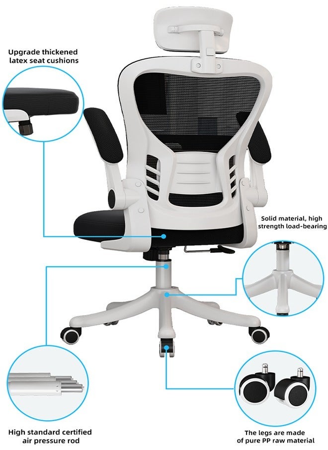 Arabest Ergonomic Office Chair - High Back Desk Chair with Adjustable Lumbar Support, Headrest & 3D Metal Armrest - 130°Rocking Mesh Computer Chair - Image 2