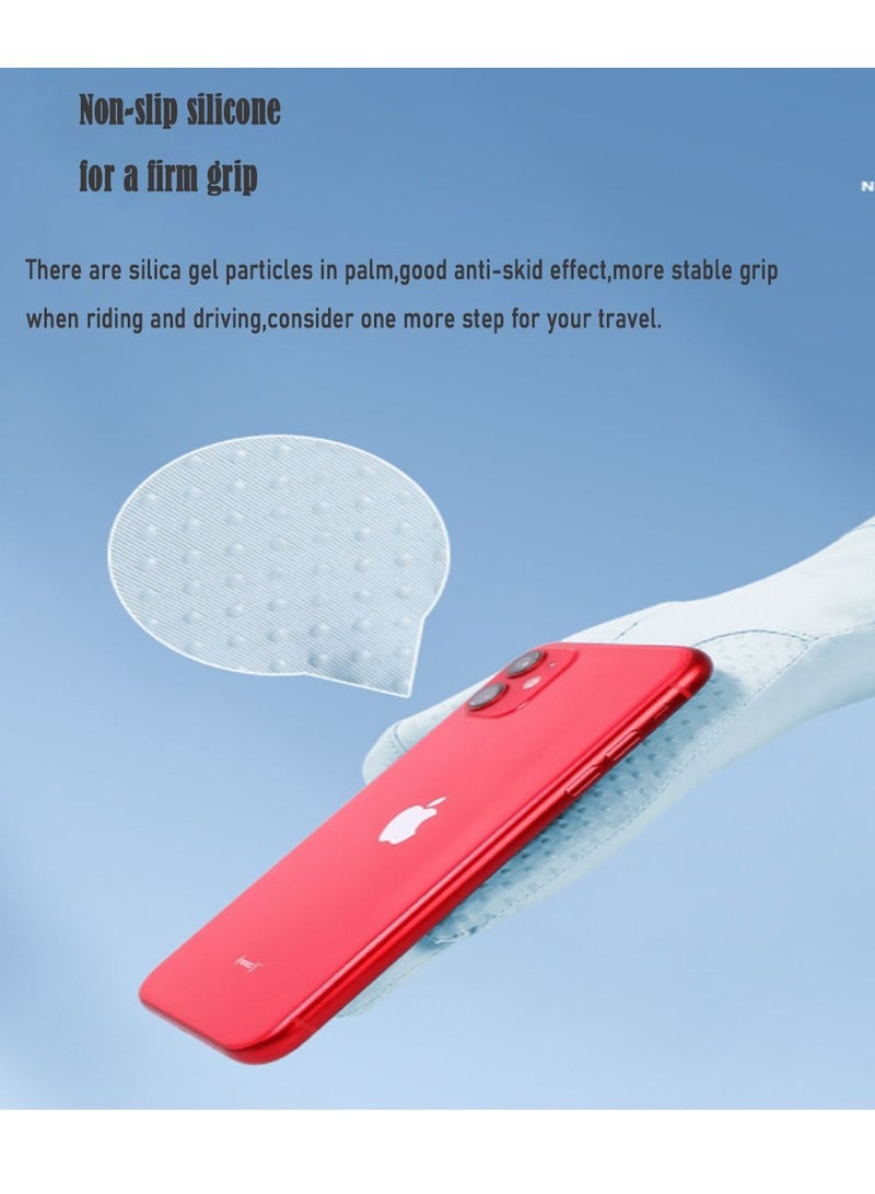 Golovejoy 1Pair Short Anti-slip Fashionable Sun Screen Gloves UPF50+UV Dust Sun Protection Summer Gloves for Driving Riding outdoor activites (Black/Purple) - Image 3