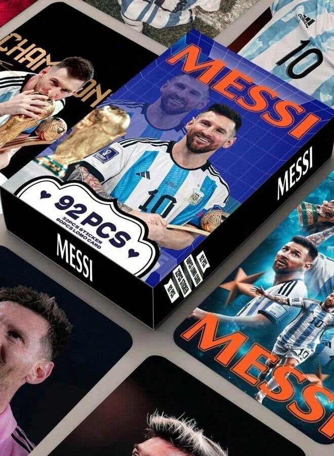 Generic Messi Card and Sticker Collection - 60 Cards + 32 Stickers (92 Pieces)  - Image 1