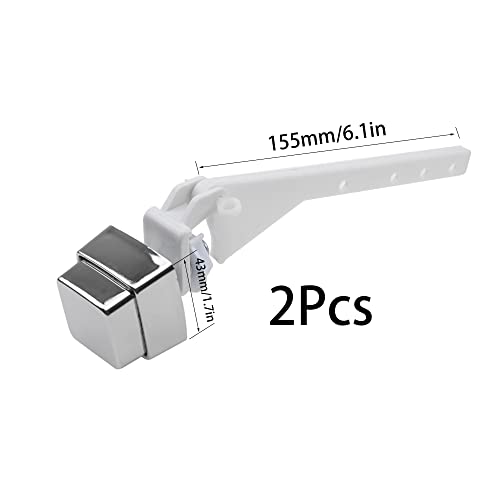 Rrina 2Pcs Push Button Toilet Flush Lever Handle, Universal Side Mount Toilet Trip Lever Tank Flush Lever - Image 2