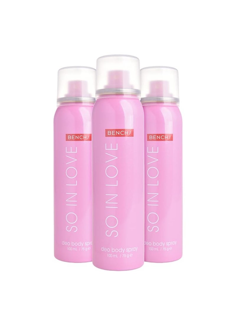 بينش بخاخ الجسم بينك سو إن لاف ديو 100 مل 3 قطع
