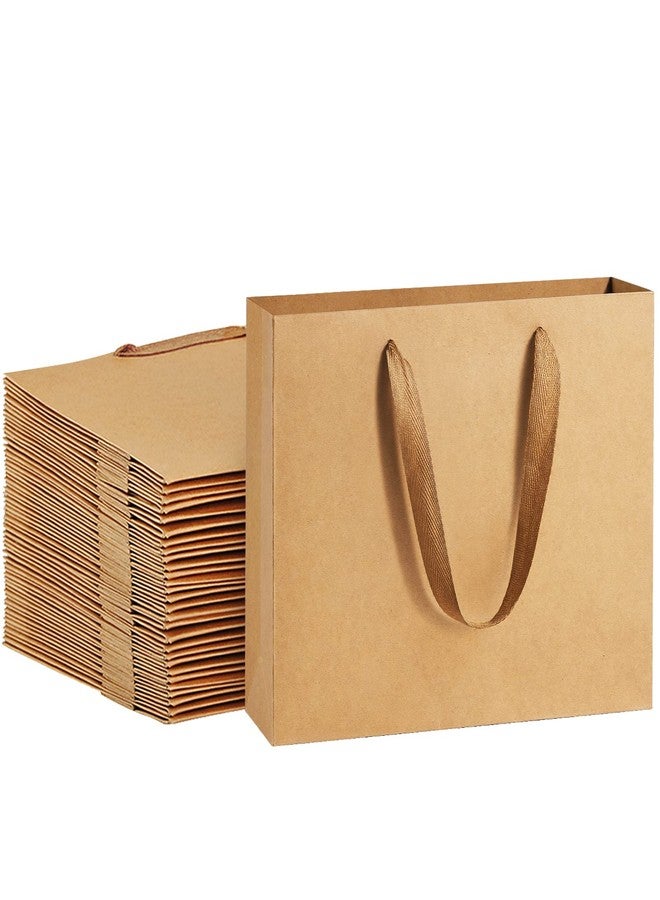 BagDream 8.6x4x7 25Pcs Brown Kraft Paper Bags with Handles, Heavy Duty Small Gift Bags for Party Favor, Retail, Merchandise, Soft Cloth Handle Sturdy Paper Sacks - Image 1