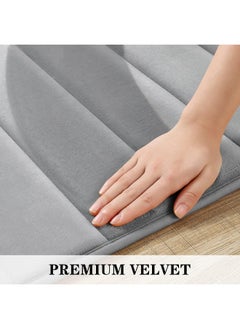 HQ-GAMING Coral Fleece Bath Mat Set, Bathroom Rugs 3 Pieces, Toilet Mats, Soft Comfortable, Water Absorption, Non-Slip, Thick, Machine Washable, Easier to Dry for Floor Mats, Gray  - Image 2