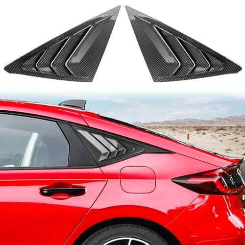CKE for 11th Gen Civic Hatchback Compatible with Honda Civic 2025 2024 2023 2022 Accessories Sport Car Exterior Rear Side Window Louvers Air Vent Scoop Shades Cover Blinds -Carbon Fiber Style - Image 1