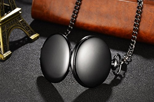 LYMFHCH Classic Smooth Vintage Quartz Pocket Watch, Arabic Numerals Scale Mens Watch with Chain Christmas Graduation Birthday Gifts Fathers Day - Image 4