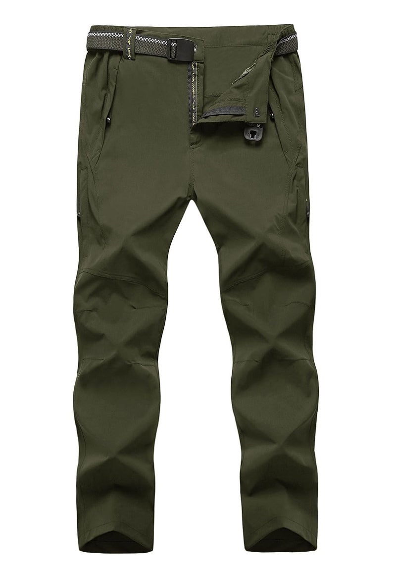 TBMPOY Men's Lightweight Hiking Pants Quick Dry Hiking Mountain Fishing Cargo Outdoor Pants Thin ArmyGreen L - Image 1