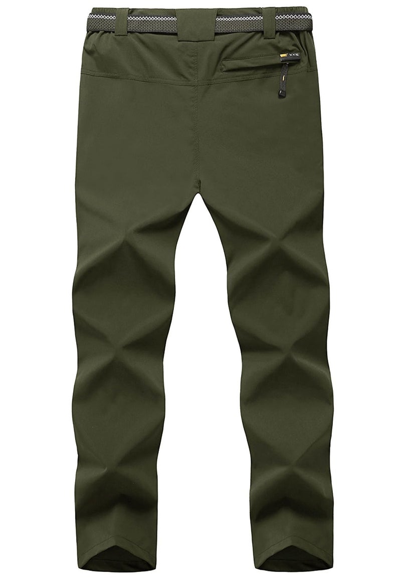 TBMPOY Men's Lightweight Hiking Pants Quick Dry Hiking Mountain Fishing Cargo Outdoor Pants Thin ArmyGreen L - Image 2