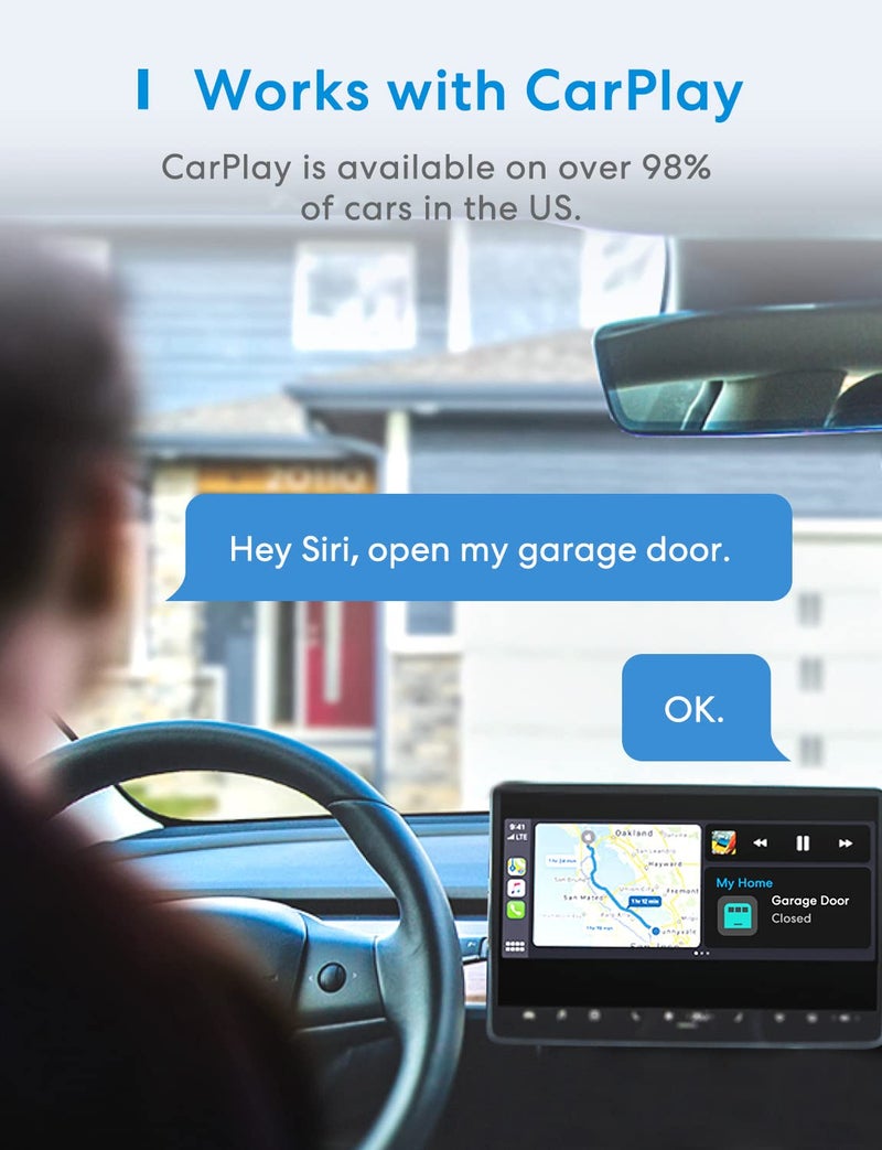 meross Smart Garage Door Opener Remote with External Antenna, Up to 3 Single Doors, Compatible with Apple HomeKit, Amazon Alexa, Google Assistant, SmartThings, App Control, No Hub Needed - Image 3