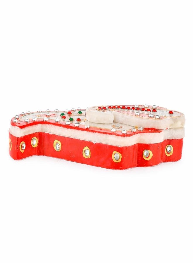Craftam Marble Finish Roli Chawal Chopra Box Kumkum Haldi Rice Holder for Puja, Tilak and Raksha Bandhan - Image 4