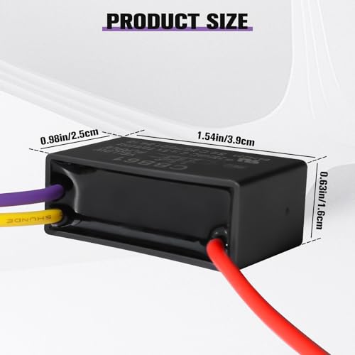 Podoy CBB61 Ceiling Fan Capacitor 𝟏.𝟓𝐮𝐟+𝟐.𝟓𝐮𝐟 Compatible with New TECH 1.5uf 2.5uf 250V AC 3 Wire 2 Pack - Image 3
