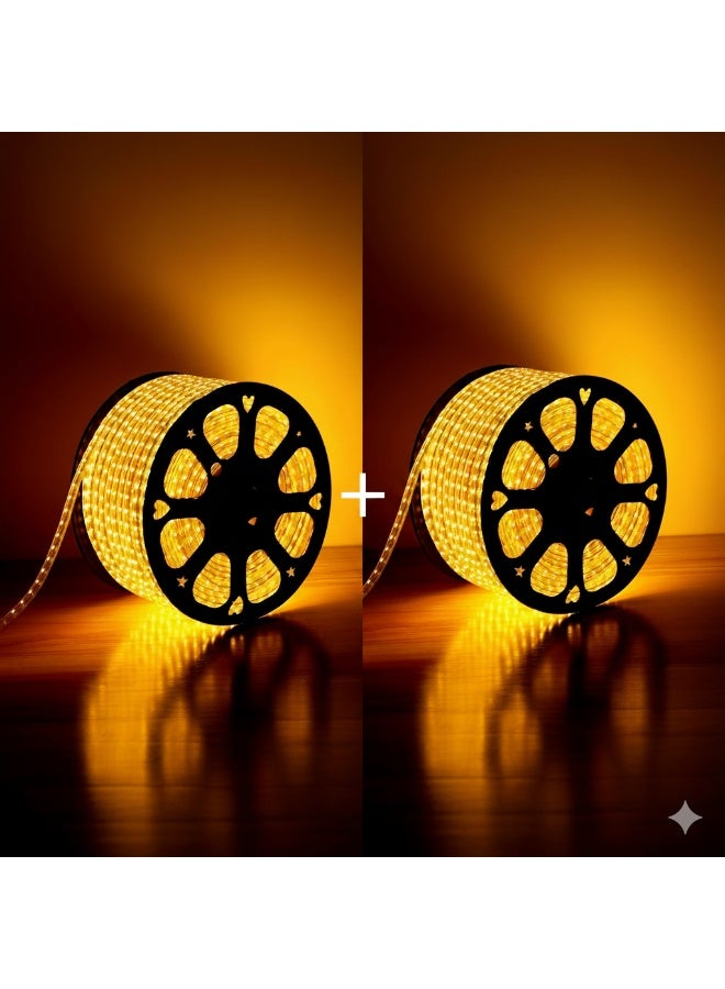 2 Single LED Strip 5 Meter with Plug, Warm Light - High quality with warm lighting, adds an aesthetic touch to the space