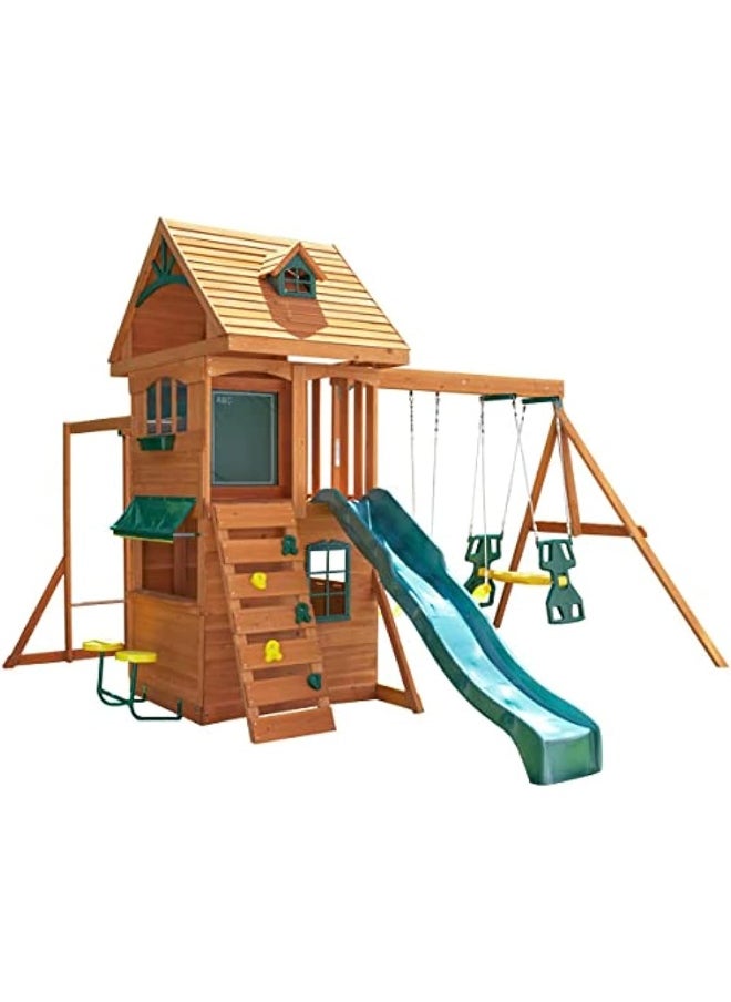 KidKraft Kidkraft Ridgeview Deluxe Clubhouse Wooden Swing Set/Playset  - Image 1