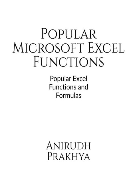 Popular Microsoft Excel Functions