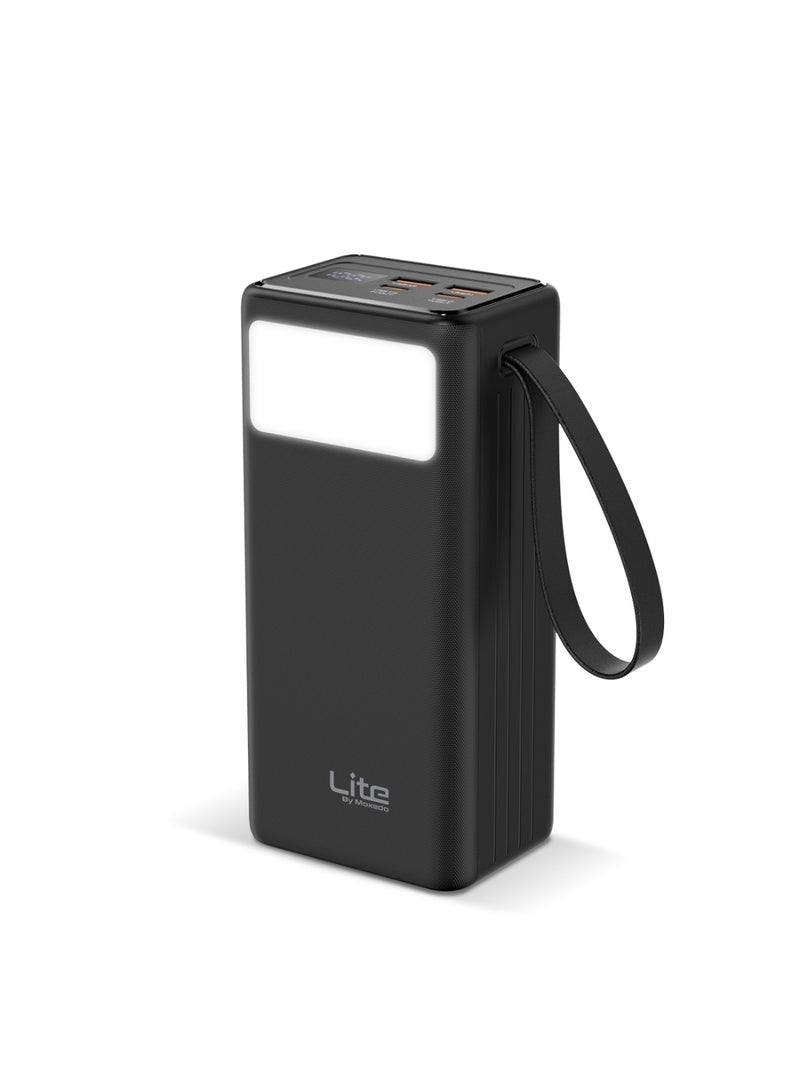 Moxedo Lite Multi-Port 40,000 mAh PD 65W Mini Power Station Fast Charging 2 USB-C / 2 USB-A Ports Portable with Built-in LED Flash Light and Lanyard - Image 1
