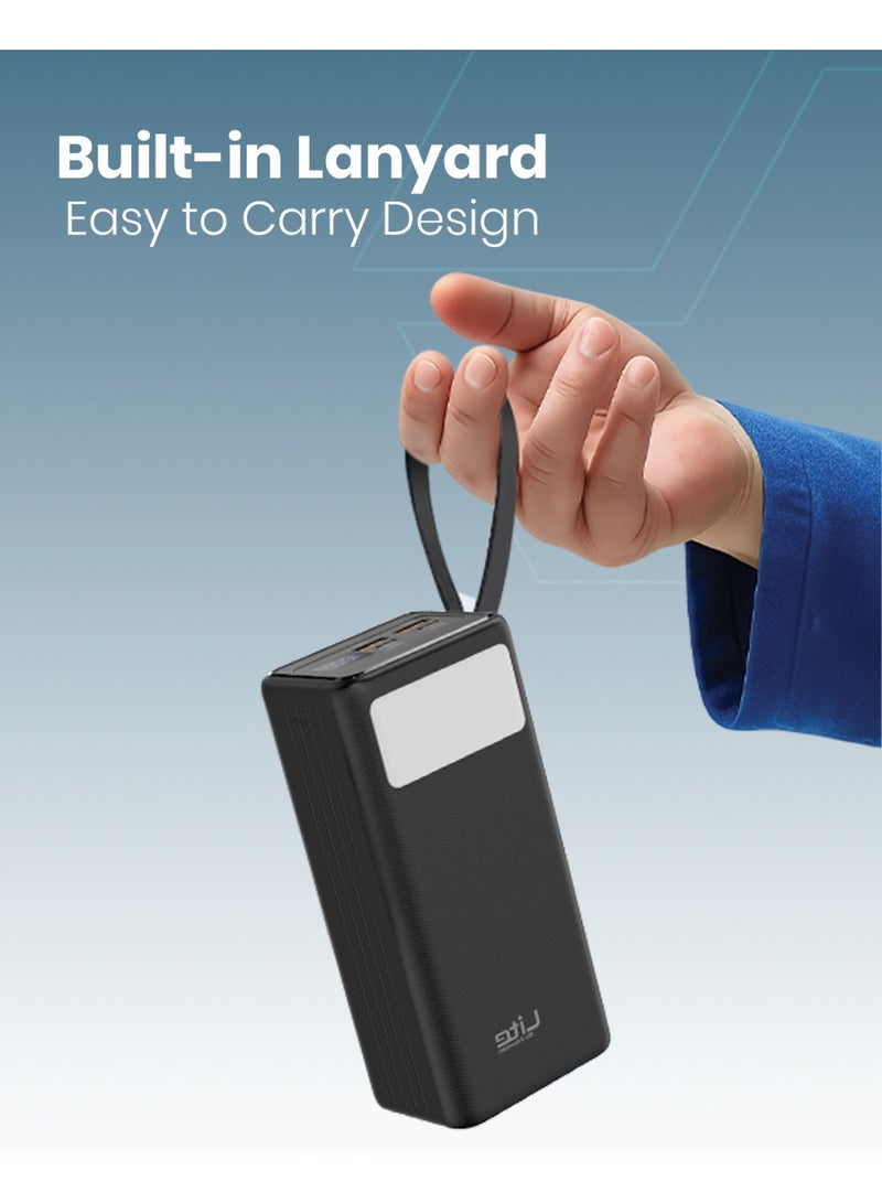 Moxedo Lite Multi-Port 40,000 mAh PD 65W Mini Power Station Fast Charging 2 USB-C / 2 USB-A Ports Portable with Built-in LED Flash Light and Lanyard - Image 5