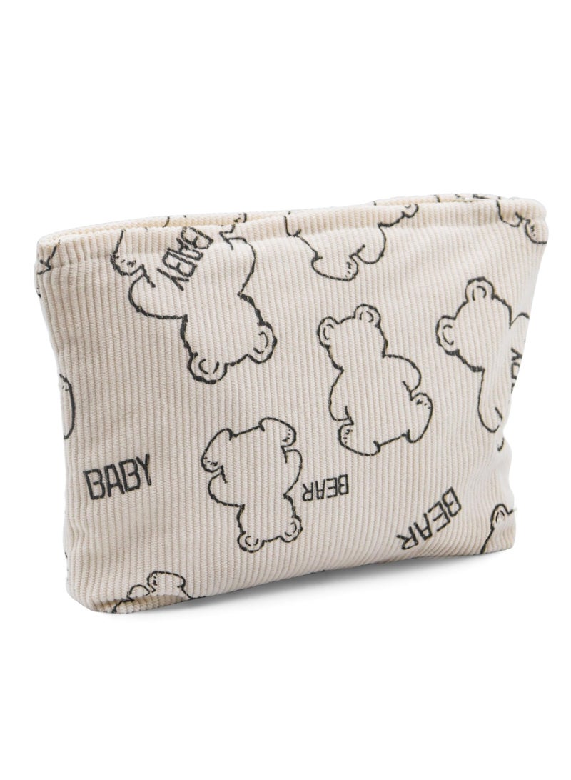 SYOSI Cute Bear Travel Cosmetic Bag for Women, Small Zipper Makeup Pouch, Convenient Handbag Storage for Skincare and Makeup Products - Image 1