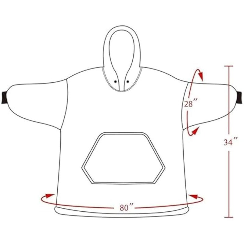 Loquat Hoodie Robe, Sweatshirt Blanket Soft Warm Hoody Front Pocket Plush Fleece Warm Blankets For Home Women Men Grey - Image 2