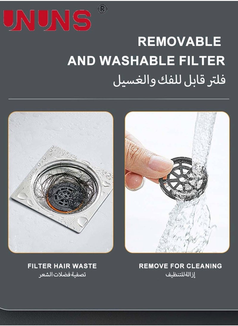 Shower Floor Drain Backflow Preventer Valve Sewer Core Drainage Insert Drain Plug Hair Catcher Gas Sealer Floor Strainer Trap Seal Orange 4 Pack
