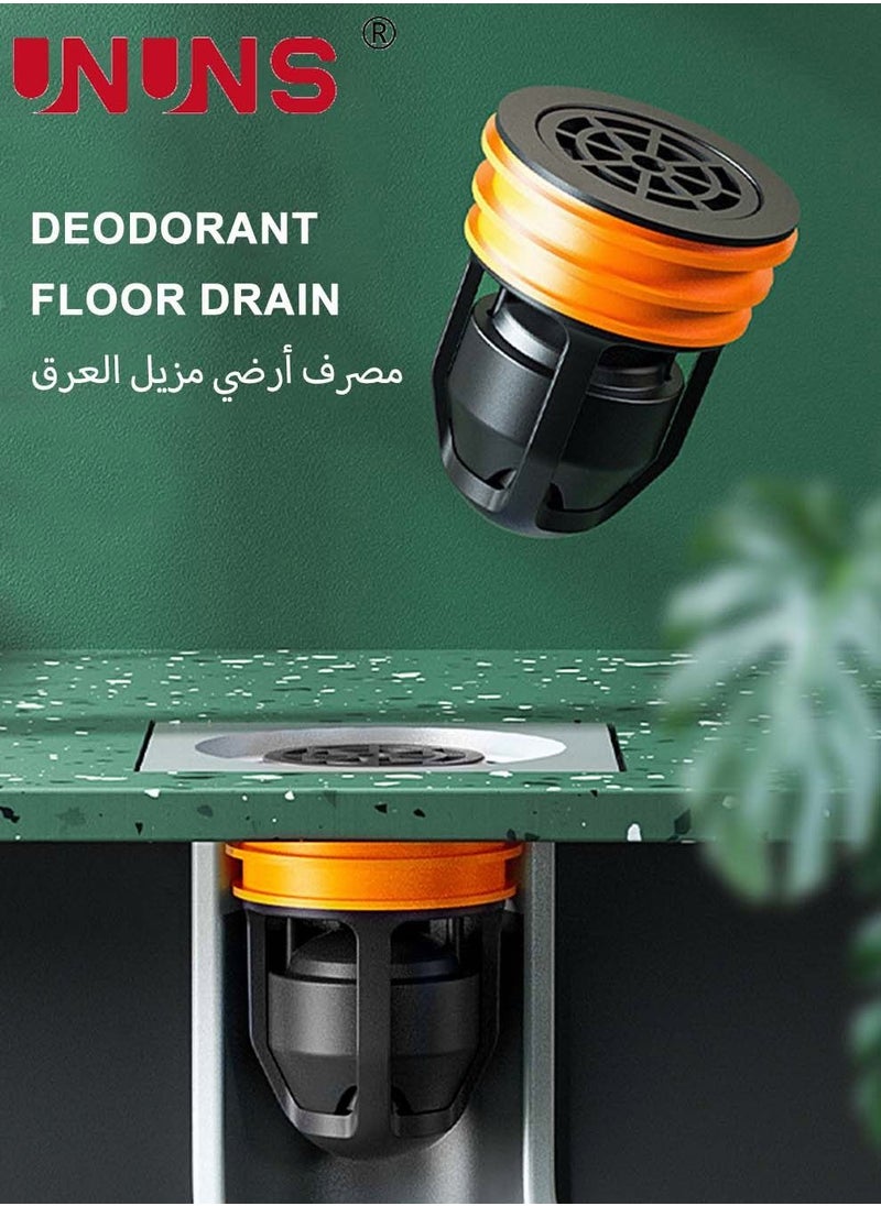 Shower Floor Drain Backflow Preventer Valve Sewer Core Drainage Insert Drain Plug Hair Catcher Gas Sealer Floor Strainer Trap Seal Orange 4 Pack