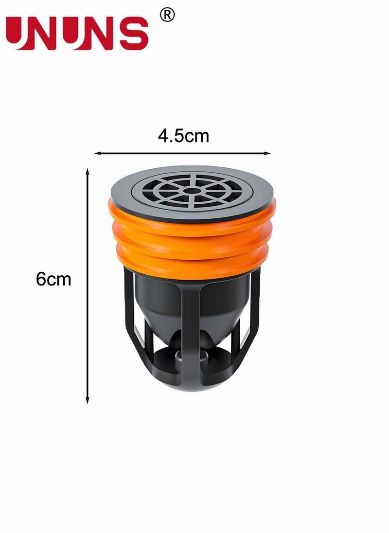 Shower Floor Drain Backflow Preventer Valve Sewer Core Drainage Insert Drain Plug Hair Catcher Gas Sealer Floor Strainer Trap Seal Orange 4 Pack