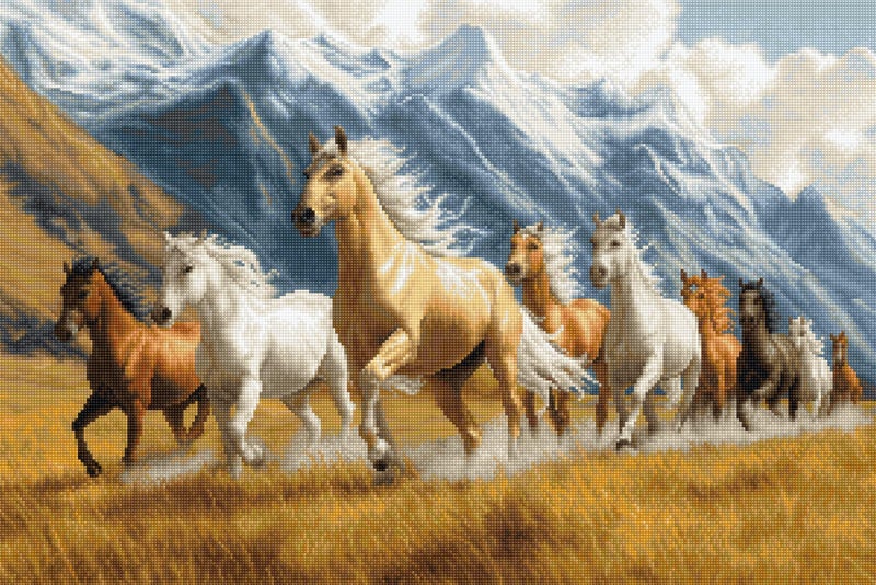LucaS Cross Stitch Kit Gold  Free Spirit B704 Counted Cross Stitch Kit for Adults Needlecraft and Embroidery Kit