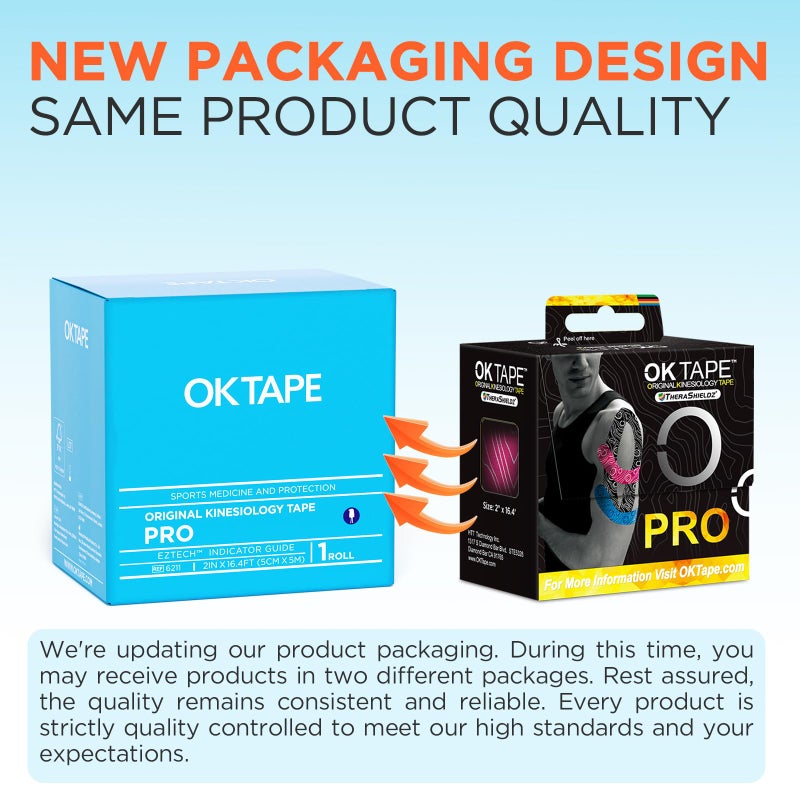 OK TAPE PRO Kinesiology Tape, 2inch x Long Roll 16ft Free Cut Tape, Elastic Athletic Tape Therapeutic Latex Free, Pink+White - Image 2