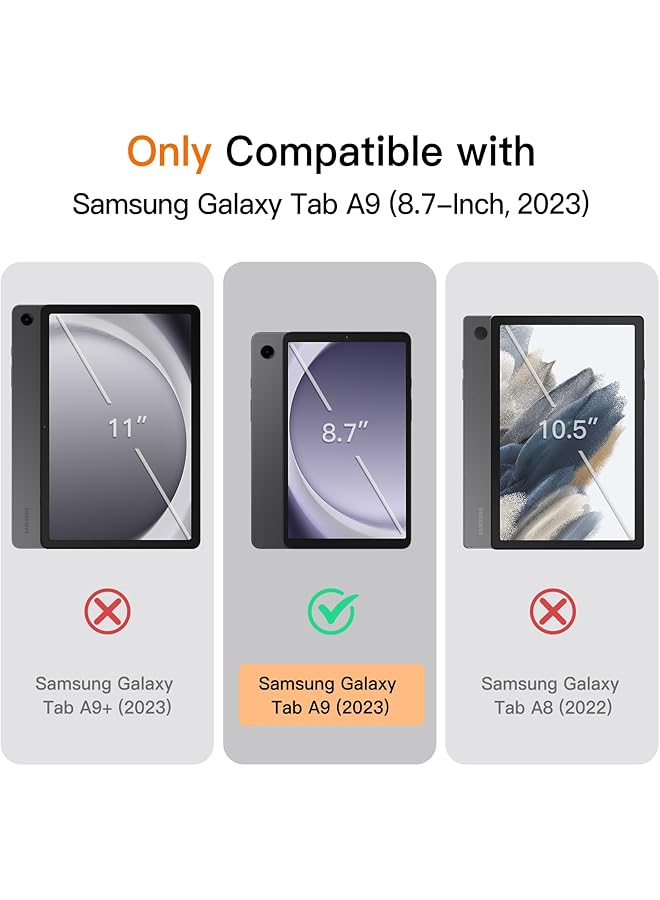 Jetech Case For Samsung Galaxy Tab A9 8.7-Inch 2023 Slim Folio Stand Protective Tablet Cover Multi-Angle Viewing Black - Image 2