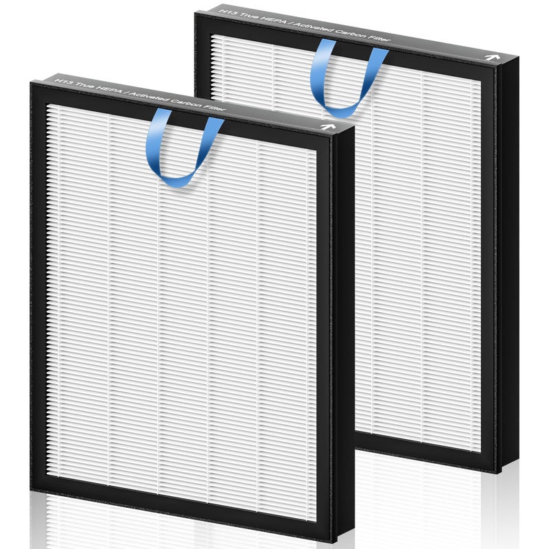 فلتر استبدال Vital 200S لجهاز تنقية الهواء LEVOIT Vital 200S و Vital 200SP 3 في 1 H13 درجة True HEPA كربون نشط عالي الكفاءة Vital 200SRF عبوة 2 بيضاء