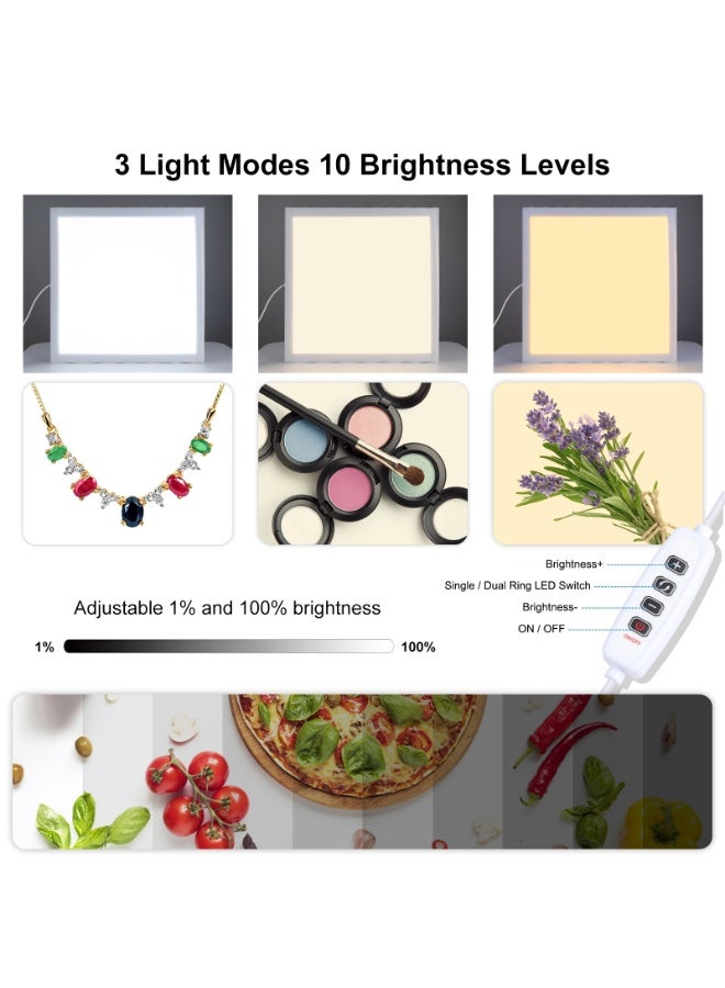 PULUZ 1200LM LED Photography Shadowless Light Lamp Panel Pad with Switch, Metal Material, No Polar Dimming Light, 34.7cm x 34.7cm Effective Area - Image 3